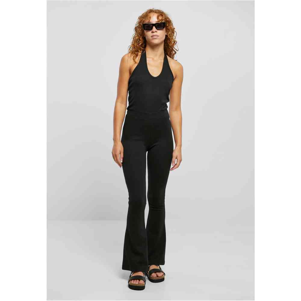 Urban Classics - Stretch Interlock Neckholder Jumpsuit - Noir